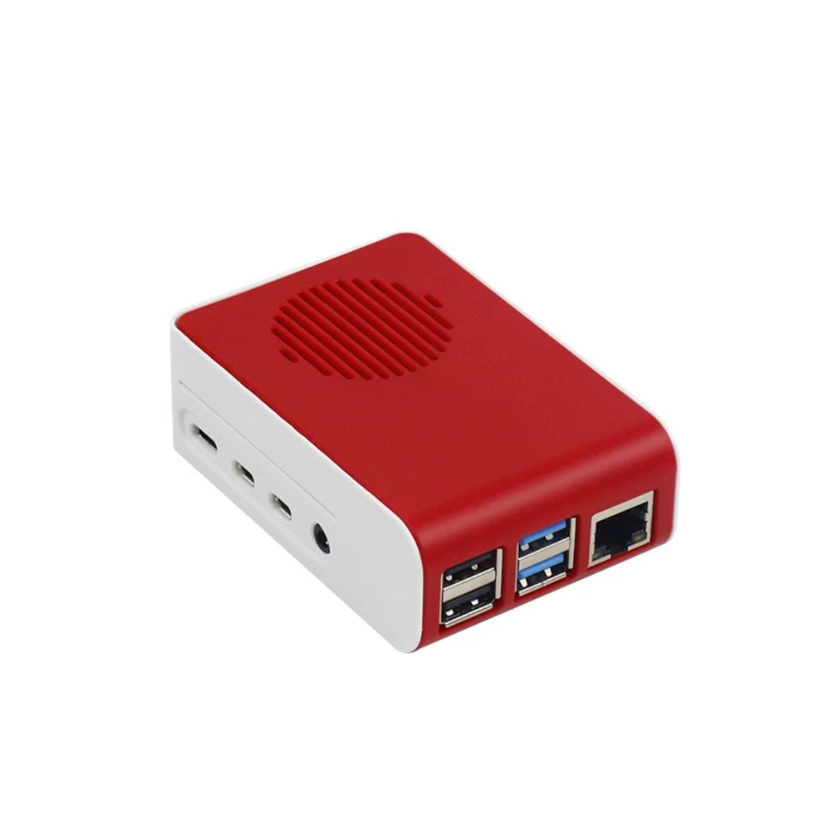 Raspberry Pi 4B ABS LED Fan Cooling Case — Red / White