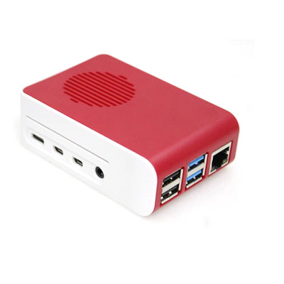 Raspberry Pi 4B ABS LED Fan Cooling Case — Red / White