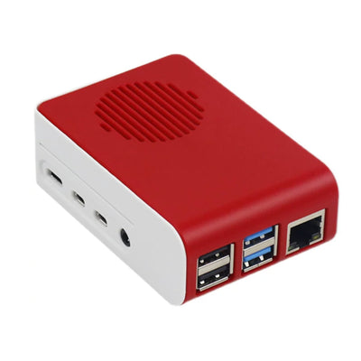 Raspberry Pi 4B ABS LED Fan Cooling Case — Red / White