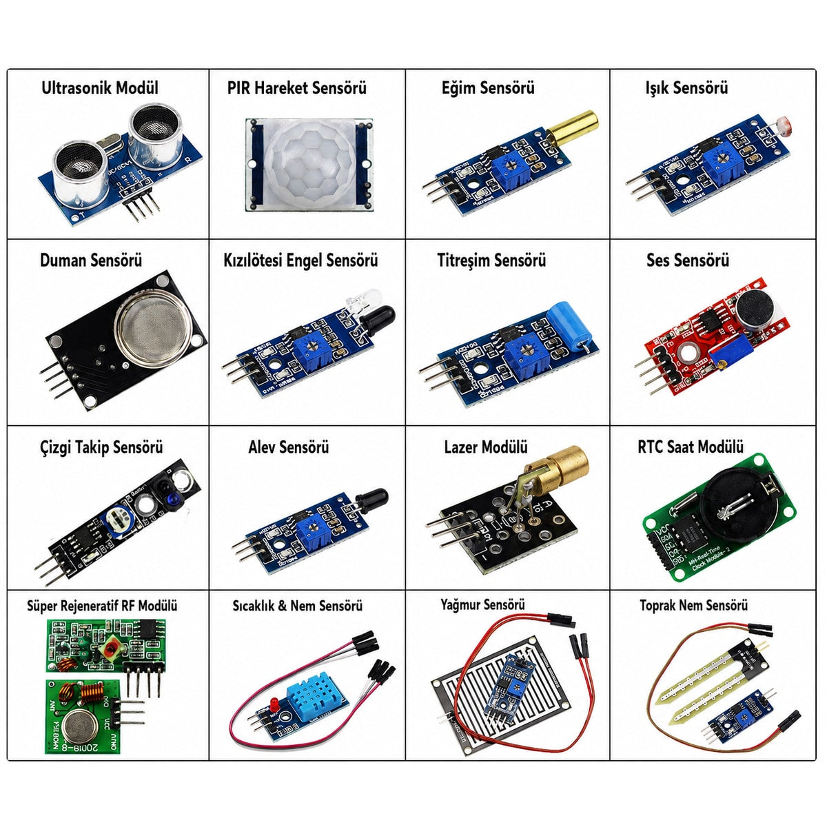 Raspberry Pi 16-Piece Sensor Module Kit — GPIO and MCU Projects