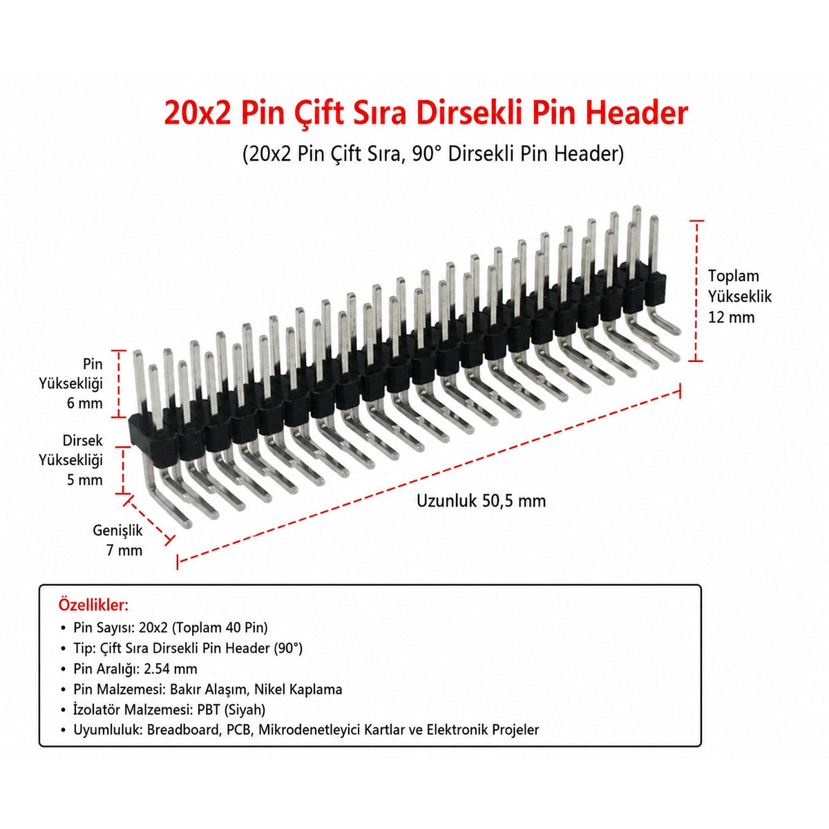 Raspberry Pi Zero W 40-Pin GPIO Header Set — Straight and Angled