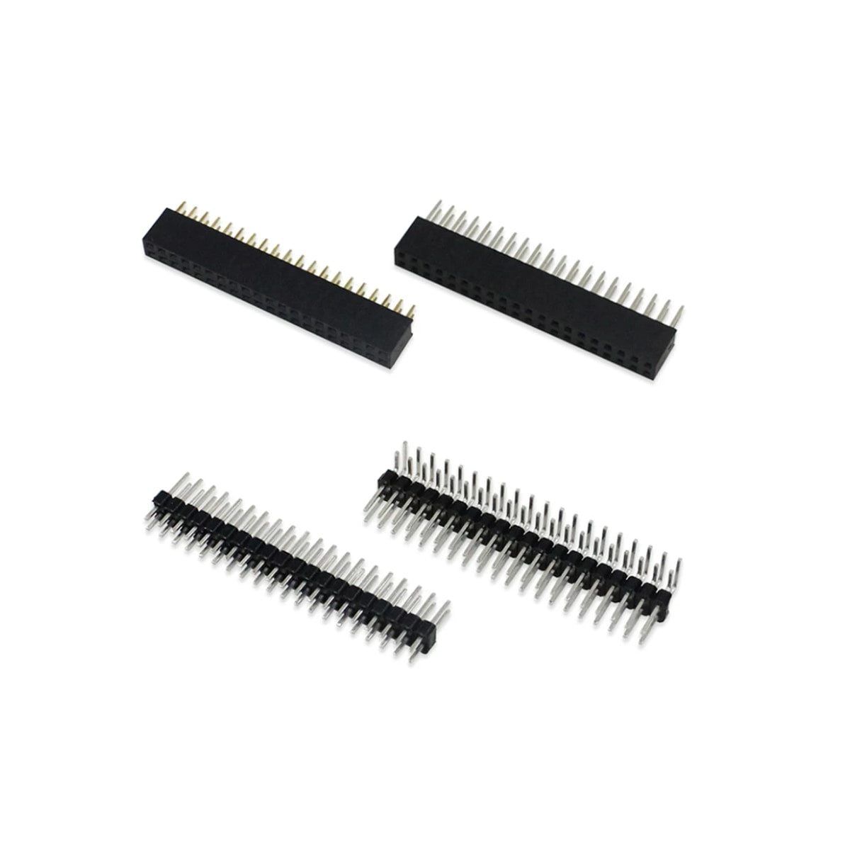Raspberry Pi Zero W 40-Pin GPIO Header Set — Straight and Angled
