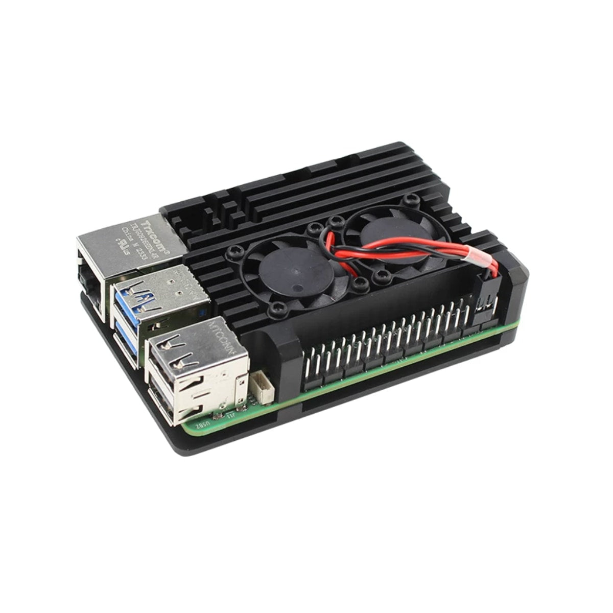 Raspberry Pi 5 Fixed-speed Dual-Fan Aluminum-Alloy Hetsink Cover