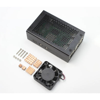 Raspberry Pi 5 aluminum Alloy Heat Sink Case With Cooling Fan Protector, Mesh Housing